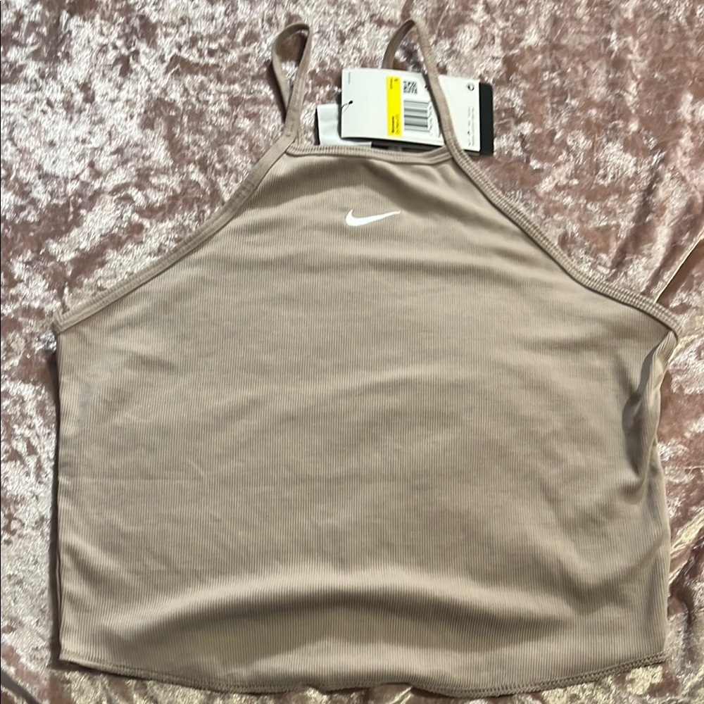 Nike Taupe Halter Crop Top size small